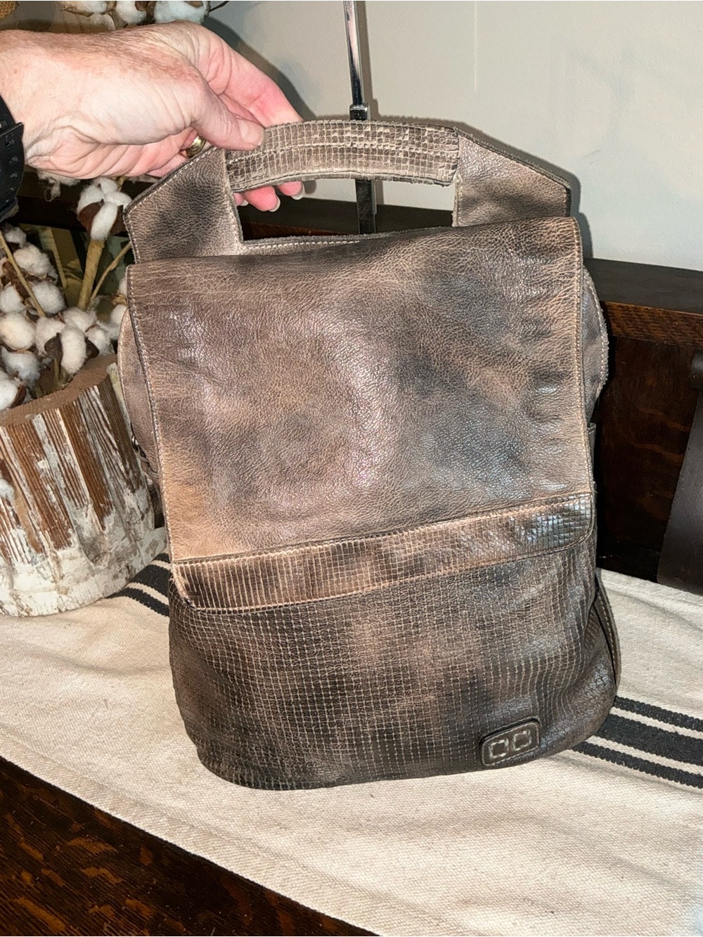 Bed Stu Patsy Convertible 4 Way Leather Backpack Bag Graphito Black MSRP $335 - Picture 11 of 14